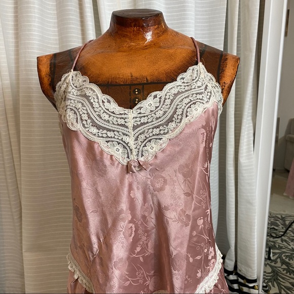 ✨1960s pink DIOR coquette girl Silk Satin Nighty romantic girly - Picture 10 of 15